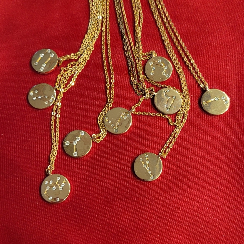 Frasier Sterling Sagittarius Written in the Stars Necklace in Gold New